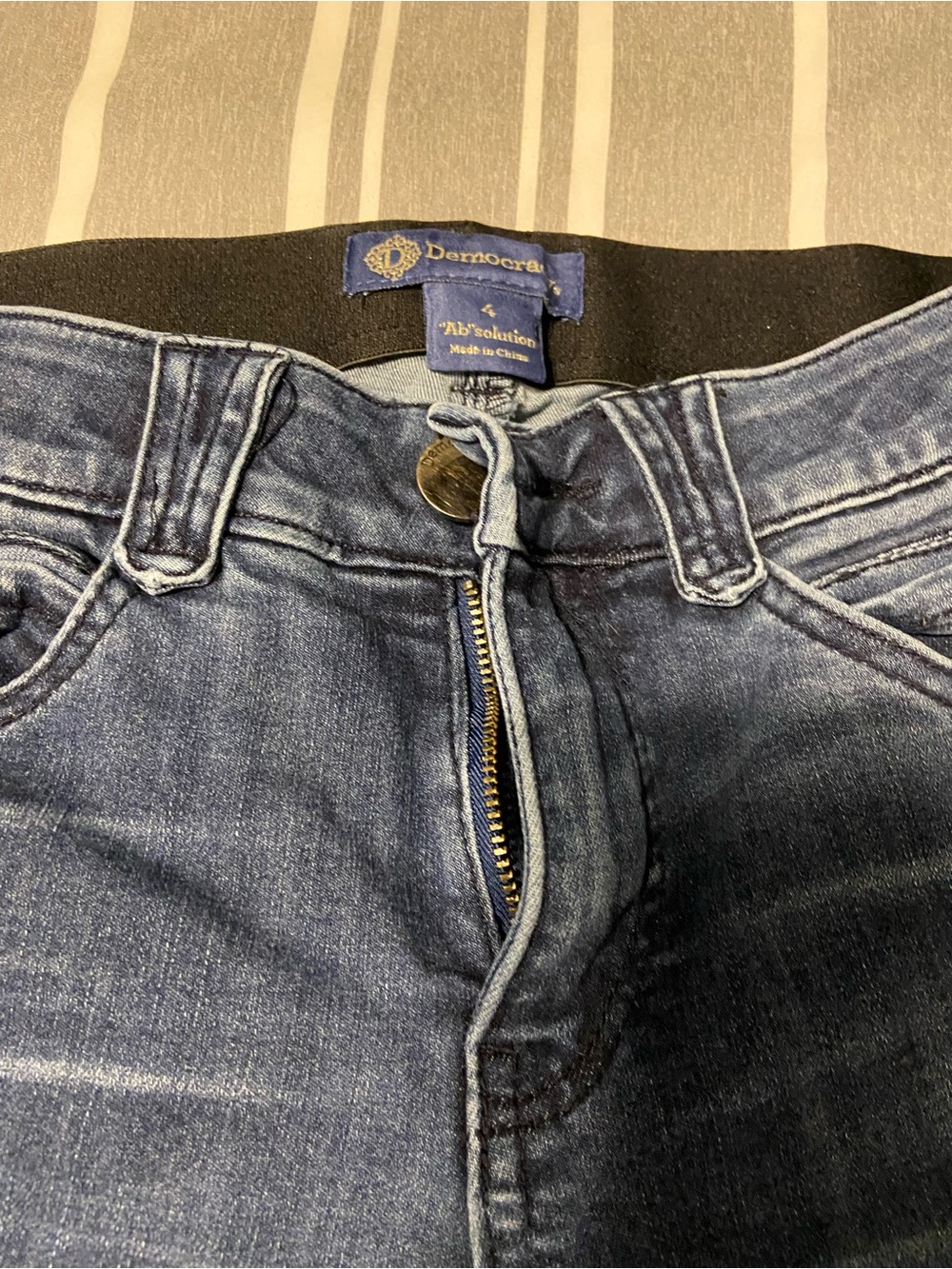 Democracy Women's Dark Blue Skinny Jeans with Distressing - Picture 2 of 7